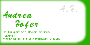 andrea hofer business card